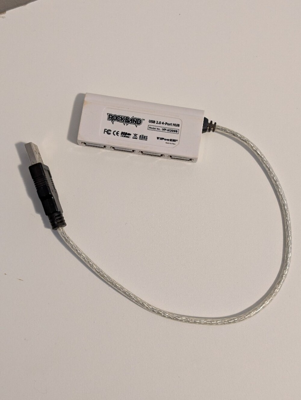 (2 For $10) RockBand USB 2.0 4-Port Hub in White